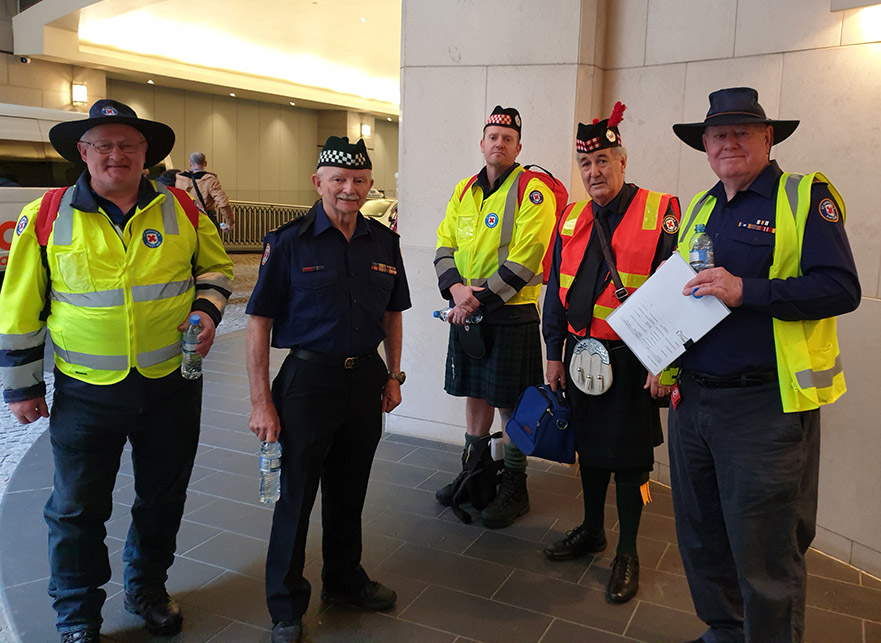 Group of first aid volunteers